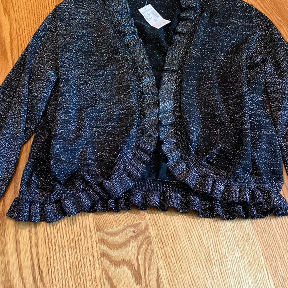 Dressbarn SPARKLE Soft Black Silver Cardigan Jacket - Picture 3 of 3